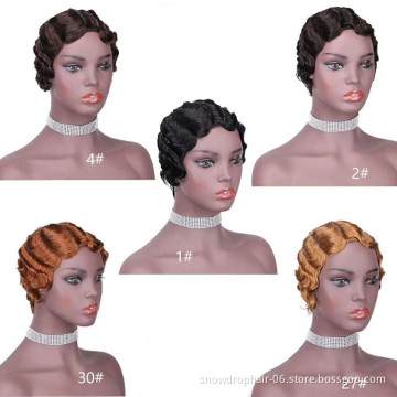 brazilian hair wig short curly pixie cut short full lace wig for black women short blonde wig